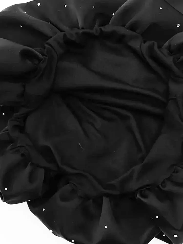 Mini vestido sem alças TRZA para mulheres com strass, pescoço reto, zíper traseiro, vestidos femininos, moda sexy