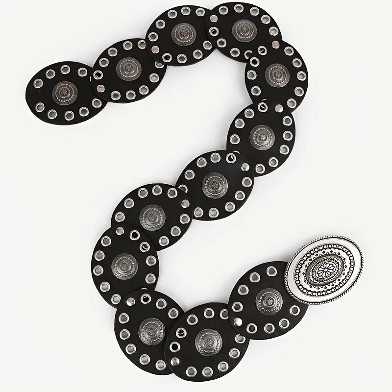 1pc estilo vintage feminino falso cinto de plutônio com fivela de rebite oval cintura vintage cintos personalizados
