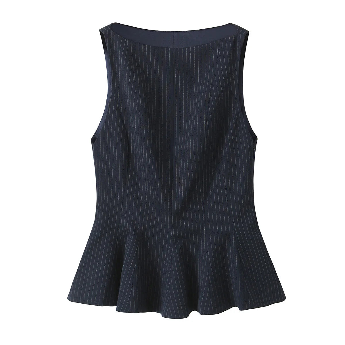 Trafza nova moda feminina simples empilhados decorativos fino ajuste 3 cores topo feminino elegante em torno do pescoço sem mangas plissado zíper topo