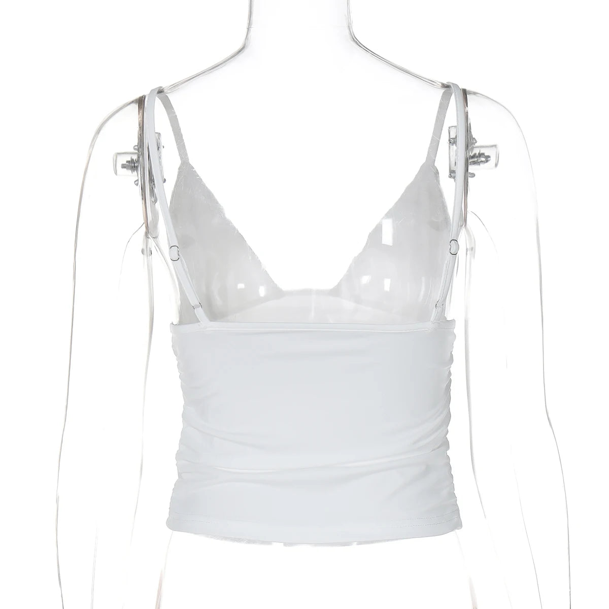 Hugcitar decote em v sólido ruched sexy magro y2k colheita tanque topo verão moda feminina casual novas roupas streetwear praia férias