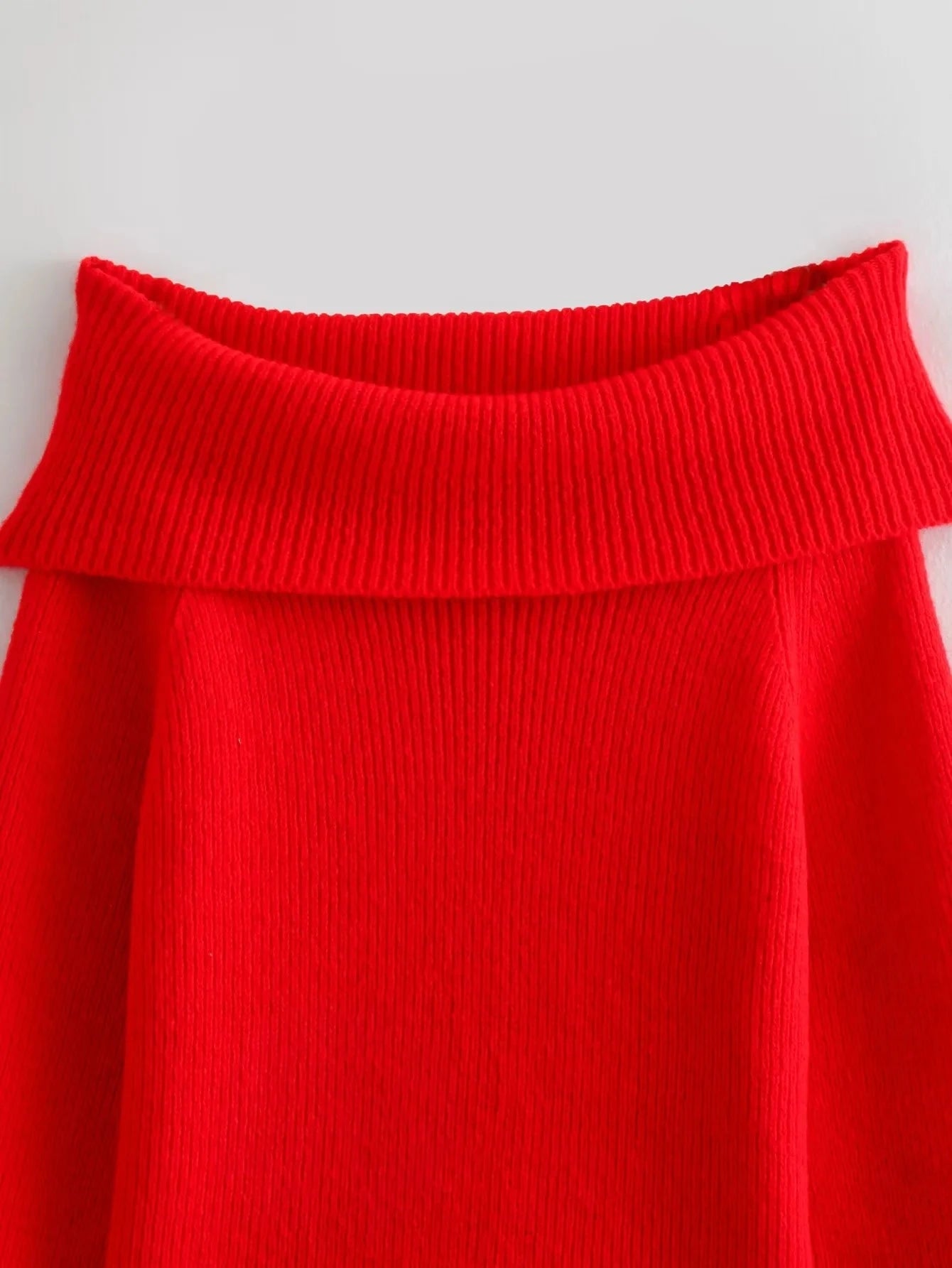 Trafza moda feminina sólida fora do ombro camisola de manga longa pulôver de malha camisola outono feminino casual malhas chique topo