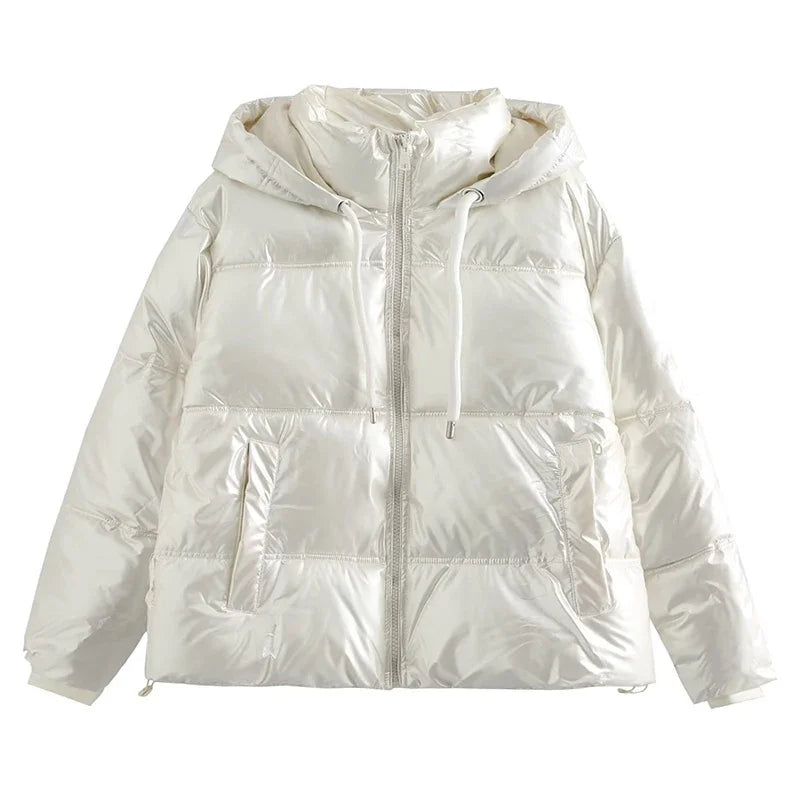 Casaco frio de inverno feminino promoção elegante com capuz anorak jaqueta de algodão quente parkas casaco feminino preto branco roupas