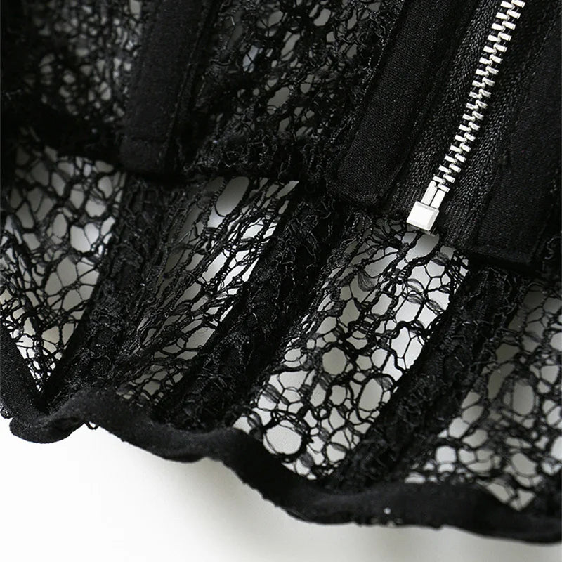 Twotwinstyle regata de renda feminina, top curto sem mangas, gola quadrada, cor sólida, sexy, moda, 2021
