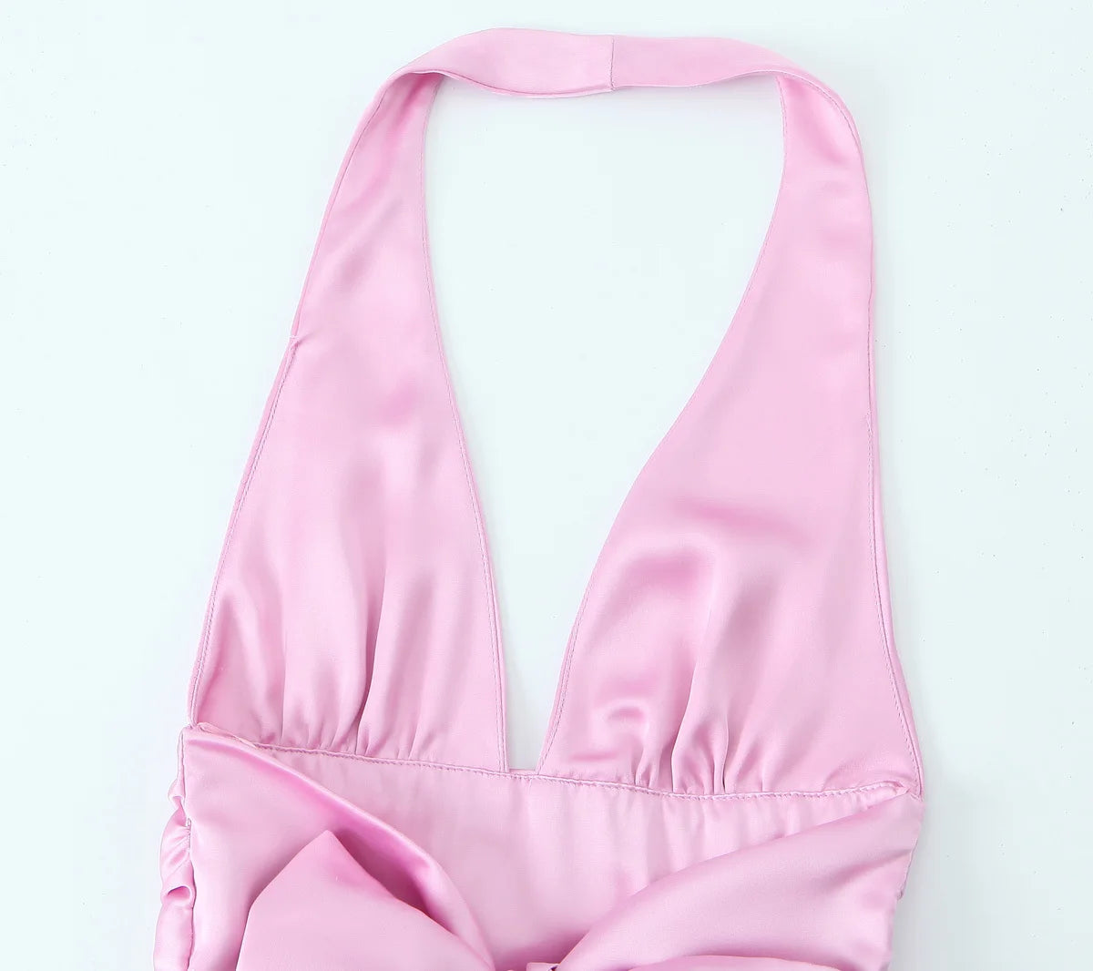 Traf robe y2k cetim fino extremo curto vestido de festa feminino 2025 primavera arco amarrado sem mangas sem costas magro uma linha mini vestido vermelho