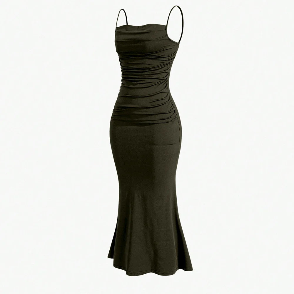 Mia Muse Vestidos de festa femininos maxi alça espaguete elegante fino noite casamento convidado multicolorido verão vestidos de leite