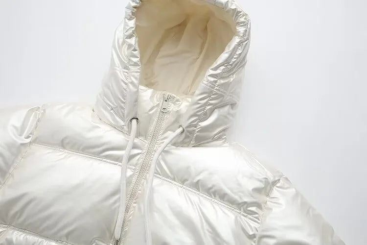 Casaco frio de inverno feminino promoção elegante com capuz anorak jaqueta de algodão quente parkas casaco feminino preto branco roupas