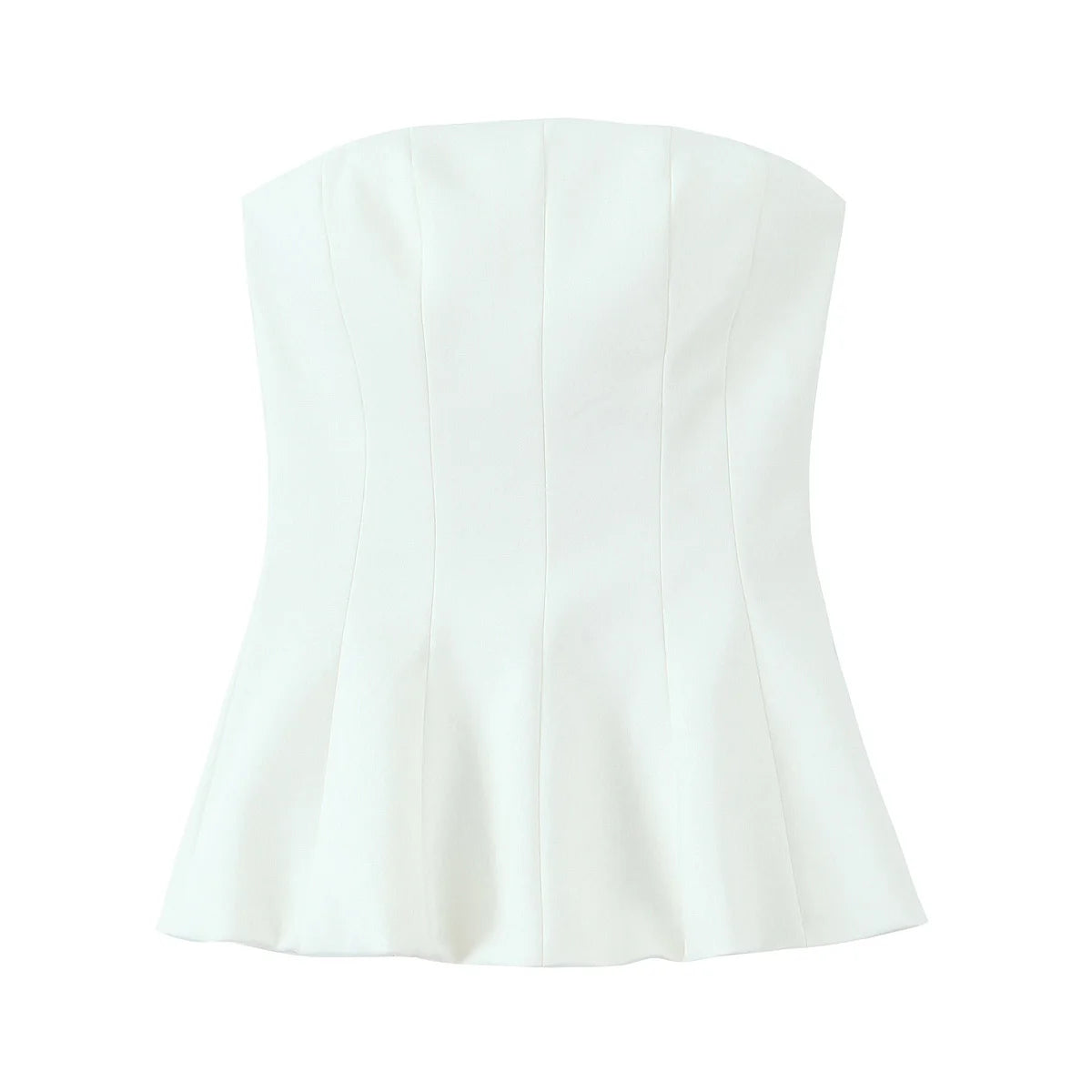 Tfmln moda feminina sem alças topo feminino casual sexy fino encaixe lateral zíper sólido curto topo 2025 verão novo 2 cores