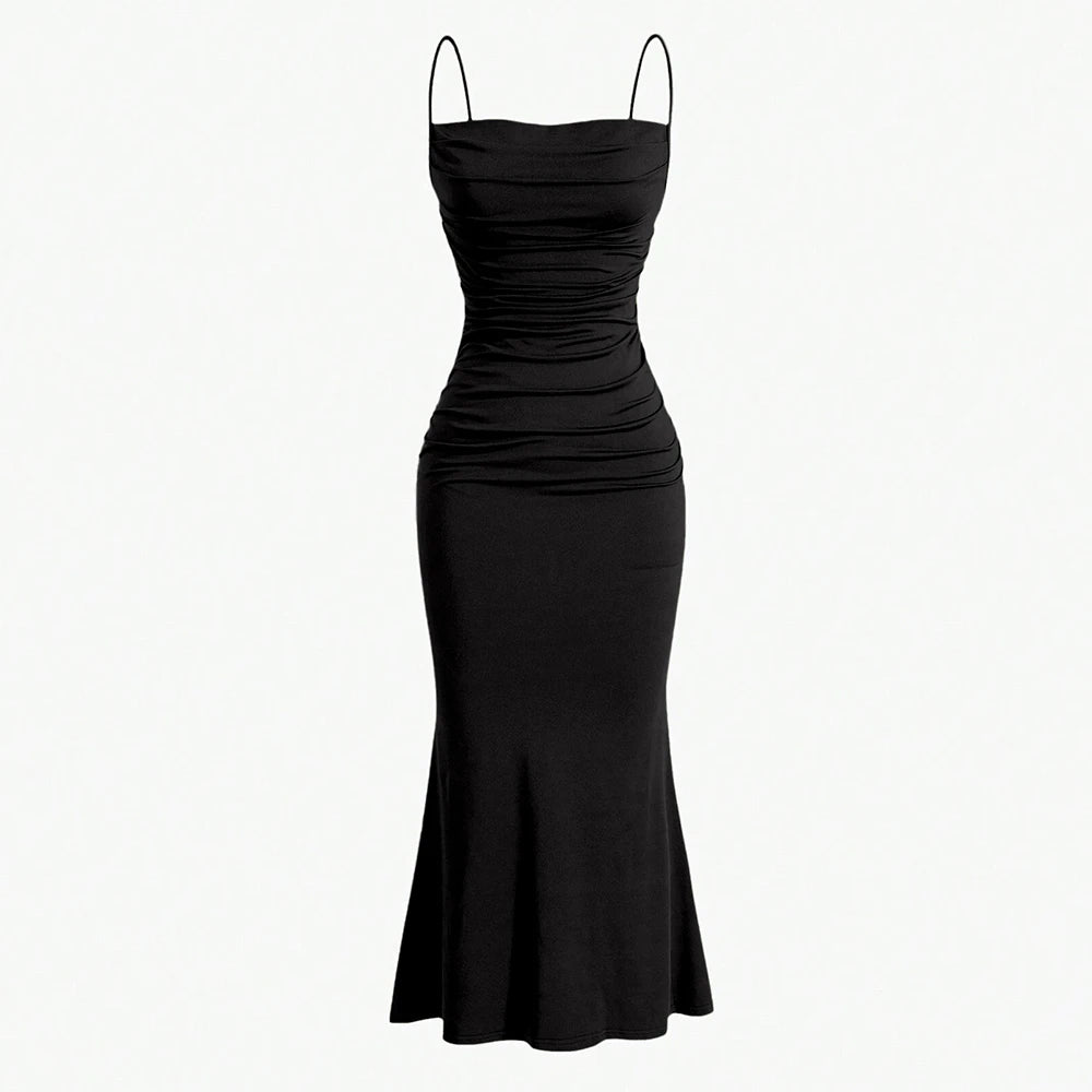 Mia Muse Vestidos de festa femininos maxi alça espaguete elegante fino noite casamento convidado multicolorido verão vestidos de leite