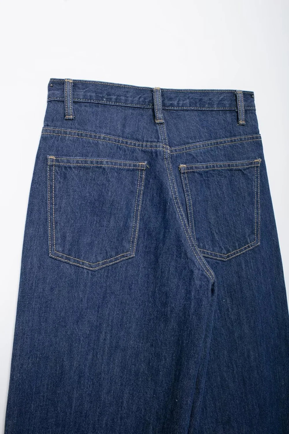TRAF Calças de ganga básicas para mulher New Fashion Asymmetric Design High Waist Wide Leg Trousers Calças de ganga casuais de perna direita para mulher