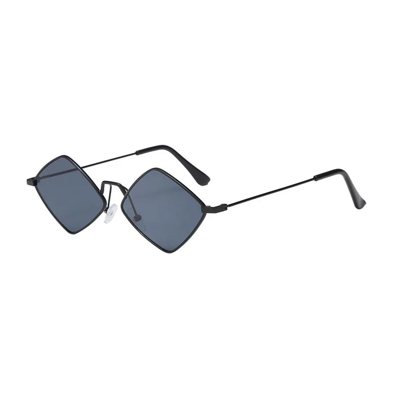 Óculos de sol em forma de losango vintage para mulheres homens na moda irregular metal óculos de sol marca moda designer condução uv400 óculos