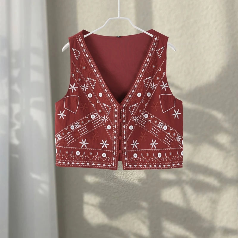 Casual bordado colete shorts outfits feminino com decote em v único breasted mini calças ternos feminino 2025 primavera verão novos conjuntos chiques senhora
