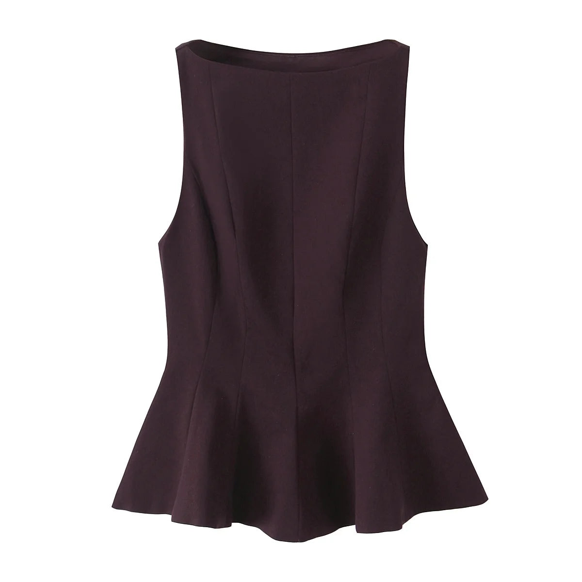 Trafza nova moda feminina simples empilhados decorativos fino ajuste 3 cores topo feminino elegante em torno do pescoço sem mangas plissado zíper topo