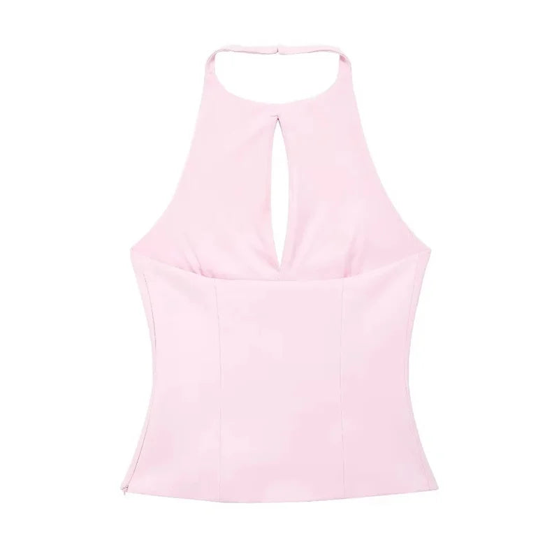 Muyer arco strass colheita topo feminino cortar preto branco sem mangas sem costas topo feminino fora do ombro sexy topos mulher verão