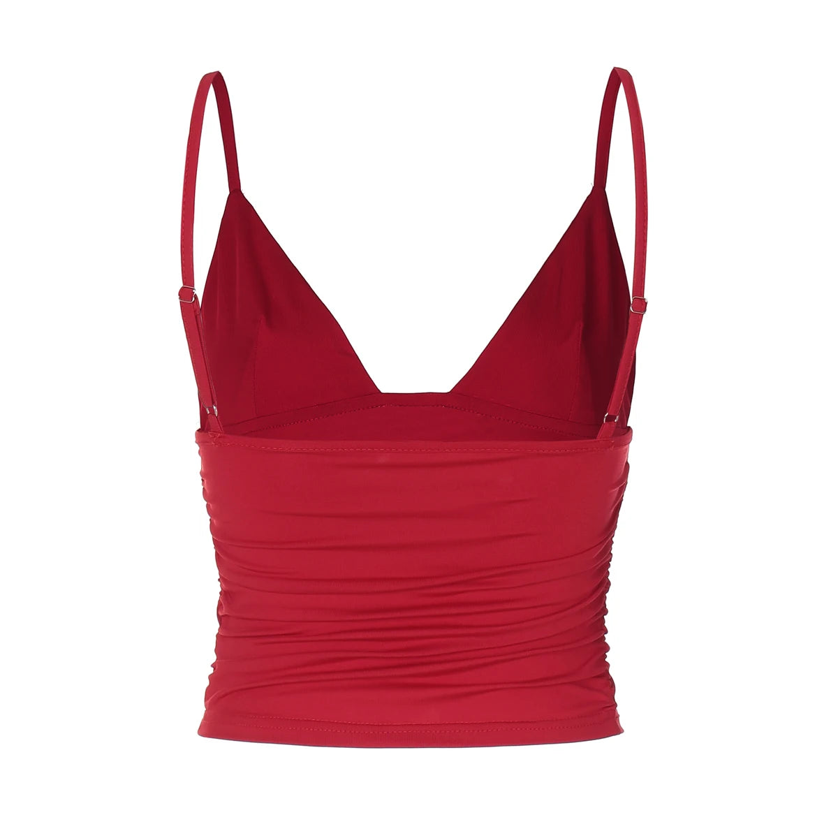 Hugcitar decote em v sólido ruched sexy magro y2k colheita tanque topo verão moda feminina casual novas roupas streetwear praia férias