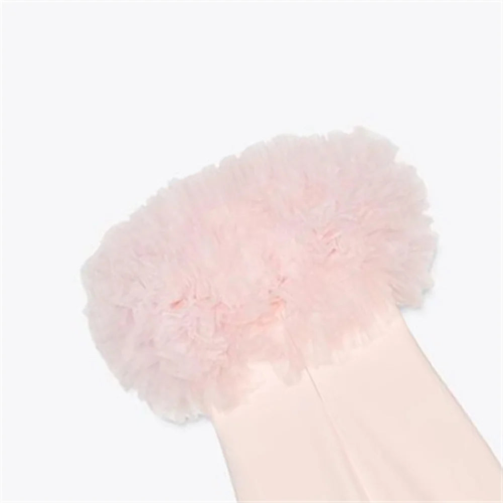 UNIZERA vestido feminino fofo de malha de seda sem alças com mini vestido decoração para primavera e verão novas roupas femininas
