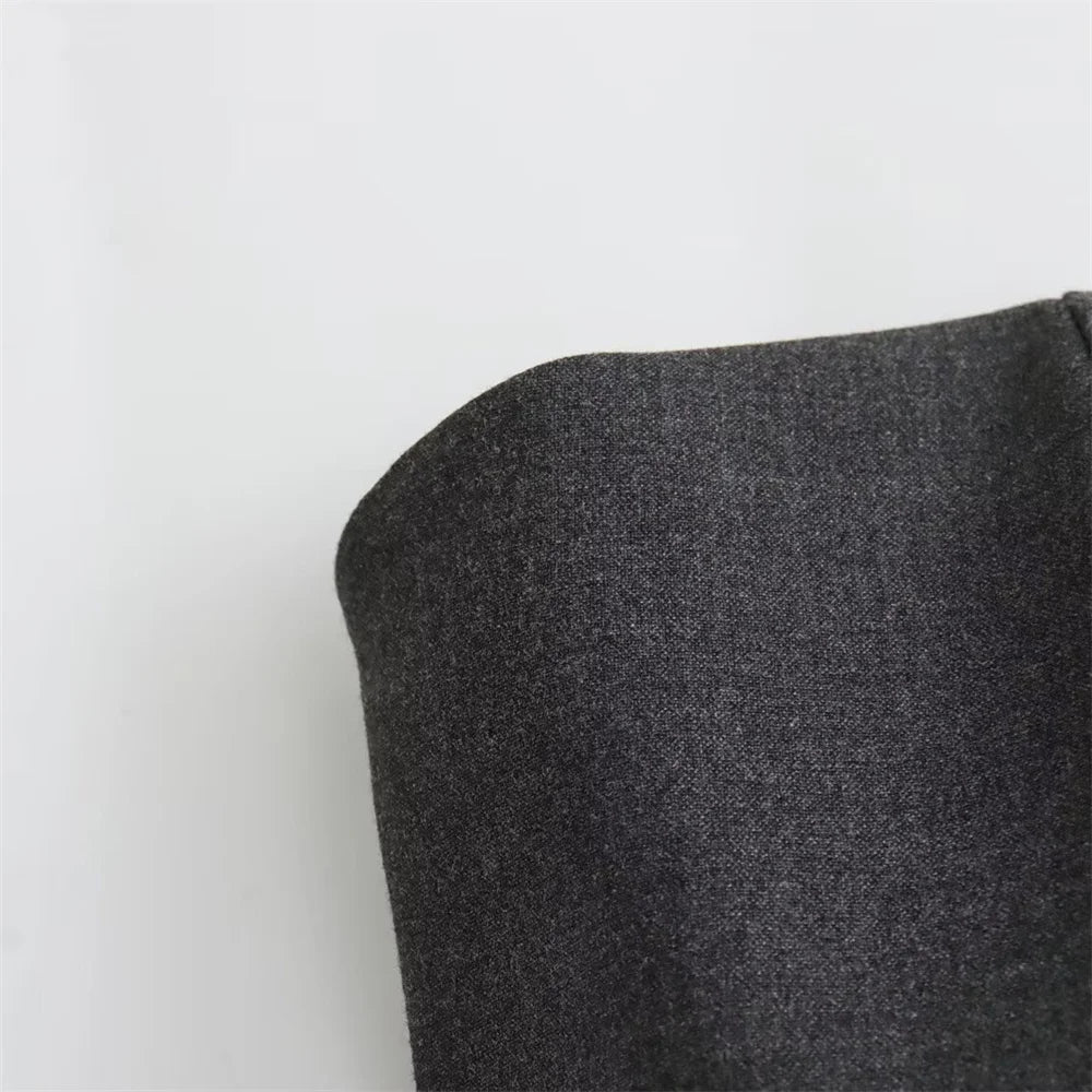 Taop & za 2024 primavera novo produto moda feminina e casual versátil fino ajuste bolso com zíper decoração com sutiã e alça superior