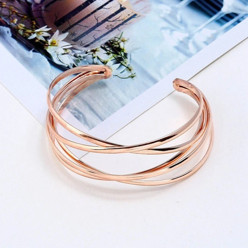 Pulseiras de liga oca punk para mulheres ouro prata cor manguito pulseira aberta ajustável