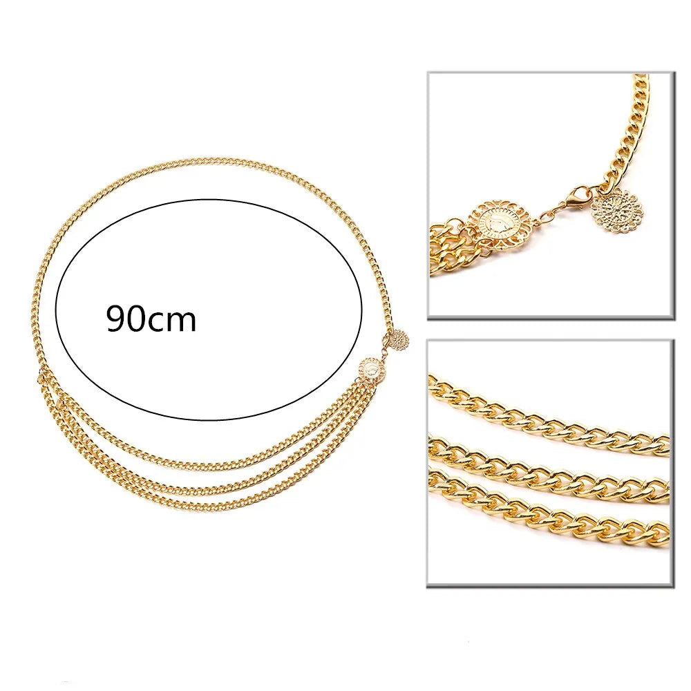 Boho sexy girassol rainha cabeça moeda borla pingente cintura barriga cinto corrente feminino verão biquíni rave corpo jóias y2k acessórios