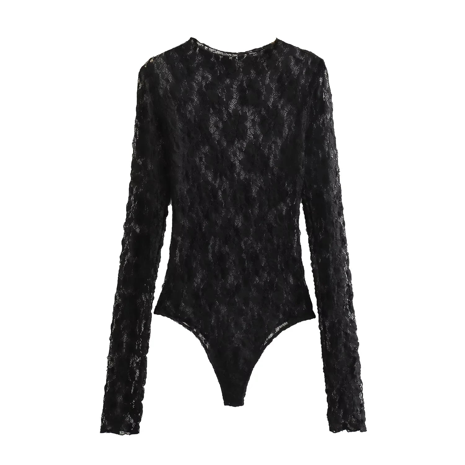 Trafza verão rendas macacões para mulheres moda nova mangas compridas oco para fora magro onesies feminino chique selvagem bodysuits femininos