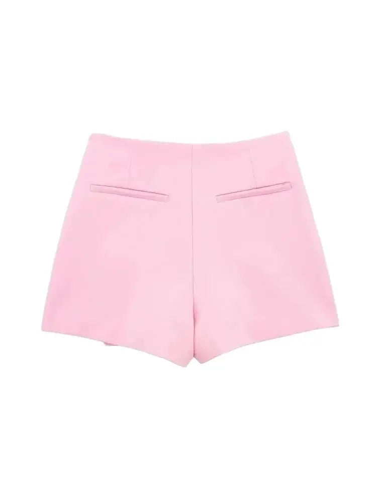 Trza moda feminina assimétrica pareo estilo auto sobreposição shorts saias vintage cintura alta zíper lateral feminino skort mujer