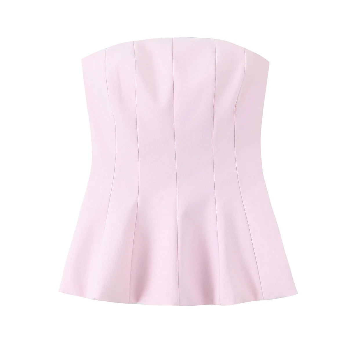 Tfmln moda feminina sem alças topo feminino casual sexy fino encaixe lateral zíper sólido curto topo 2025 verão novo 2 cores