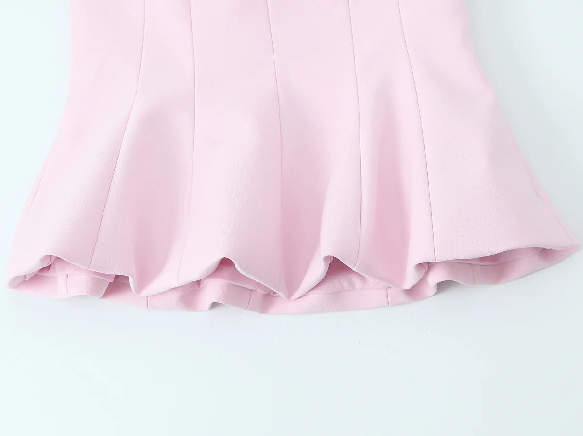 Tfmln moda feminina sem alças topo feminino casual sexy fino encaixe lateral zíper sólido curto topo 2025 verão novo 2 cores