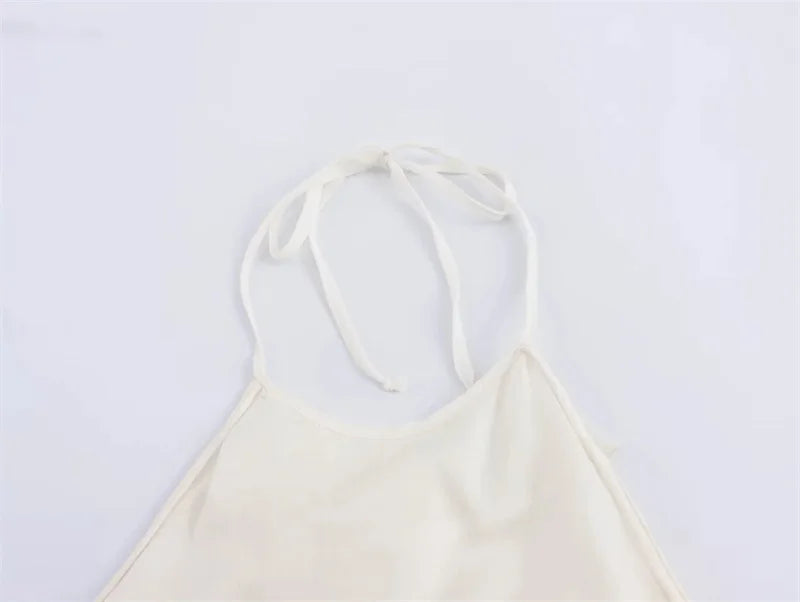 Colete sem mangas Halter arco feminino, top sexy com franjas elegante, Lady Bustier, roupa de suspensão feminina, moda verão