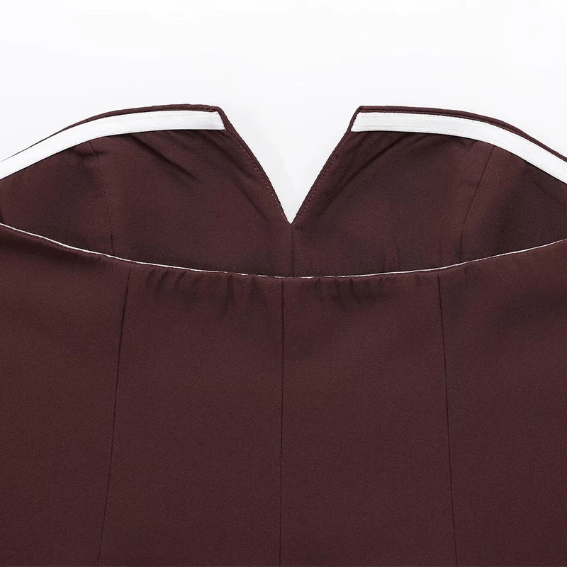Elegante fora do ombro recortado tubo topos feminino fino sem costas sem mangas colete feminino 2025 verão senhora escritório sólido espartilho tanques novo
