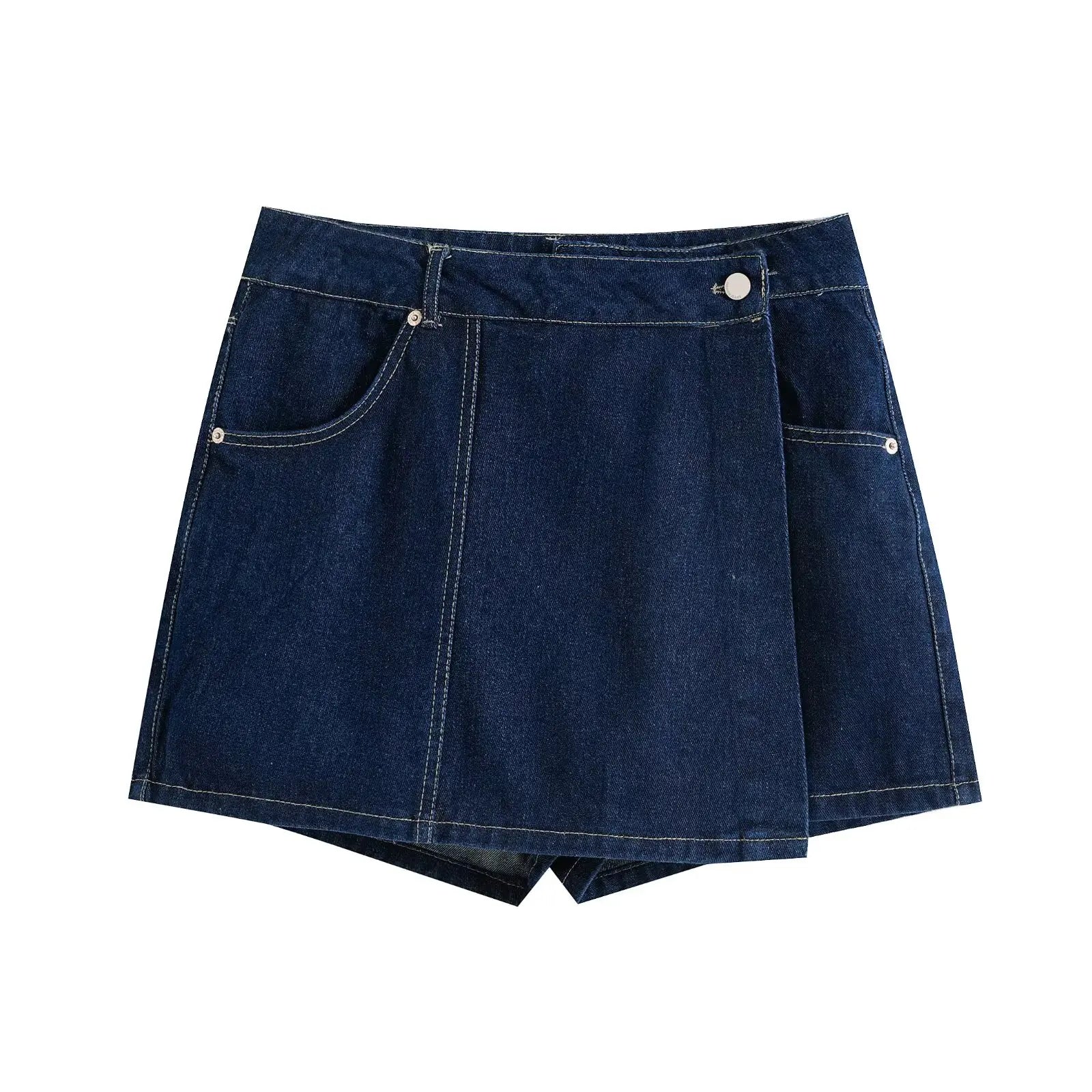Traf 2025 conjuntos casuais femininos de verão moda mini saias shorts conjuntos denim camisa curta conjuntos superiores para mulheres rua roupa feminina