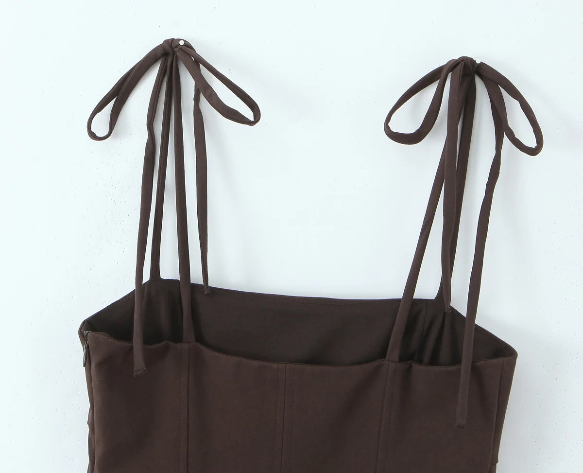 Duoperi moda feminina sem costas topos camisola pescoço quadrado sem mangas arco tine cintas feminino chique senhora tanque