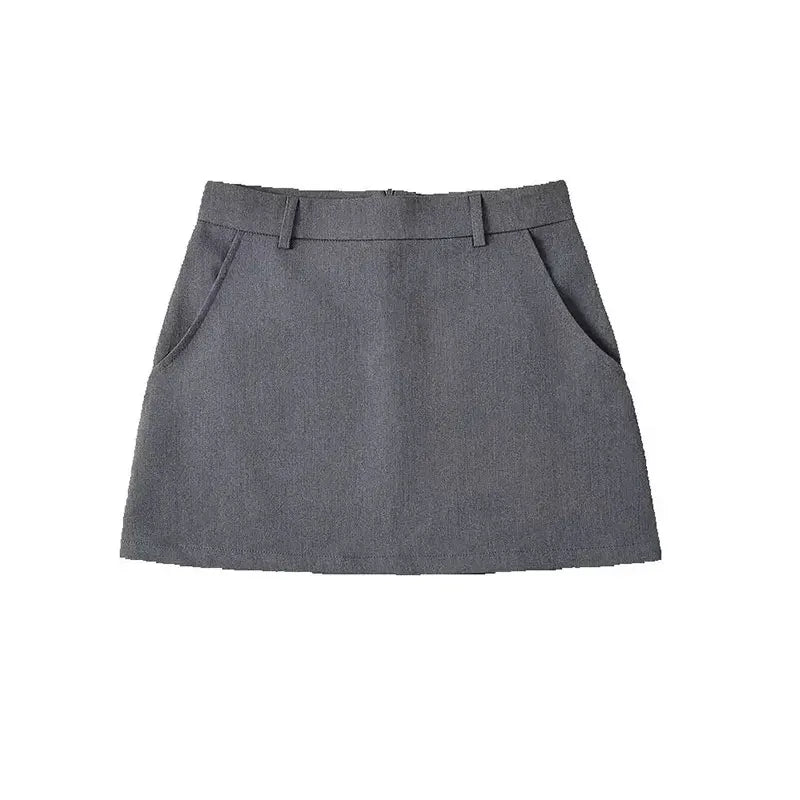 Mooyufon moda feminina sólida volta zíper a linha mini saia vintage cintura alta feminino chique senhora saias