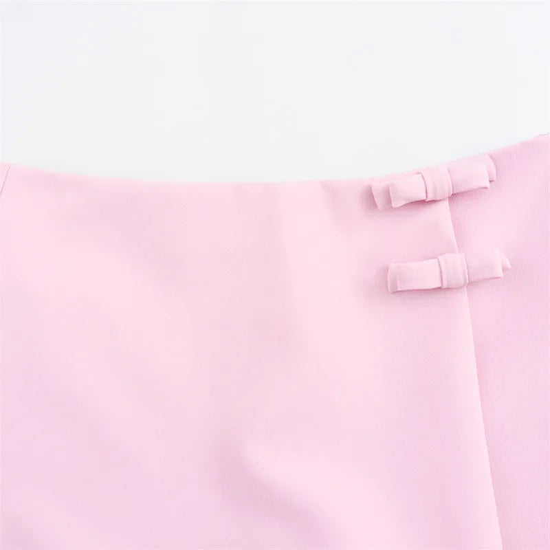 2025 Y2K assimétrico cyber pink saia de cintura baixa bralette combo resistente ao desbotamento streetwear + versão branca de cristal