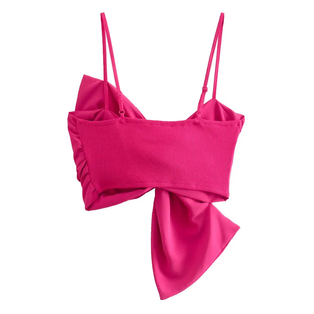Trza moda feminina com arco recortado regatas vintage sem costas alças finas feminino camis mujer