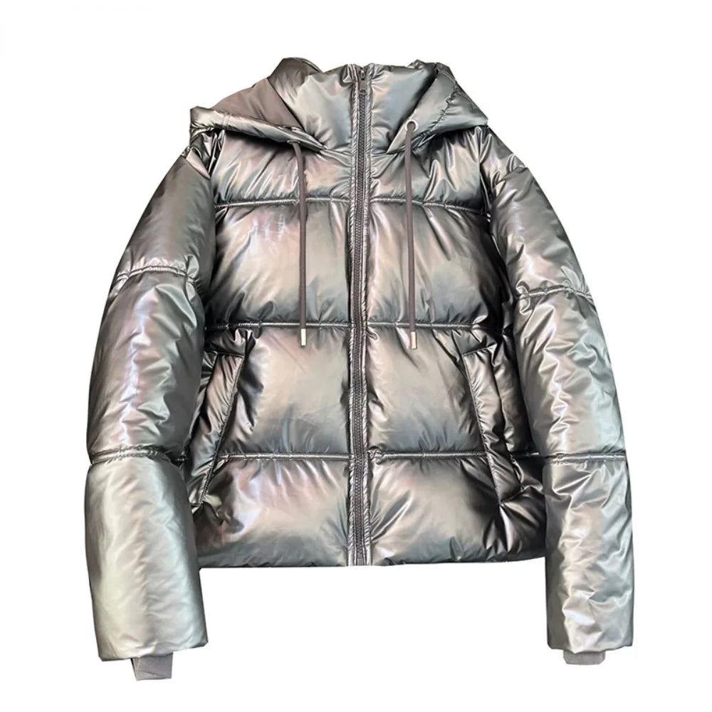 Casaco frio de inverno feminino promoção elegante com capuz anorak jaqueta de algodão quente parkas casaco feminino preto branco roupas