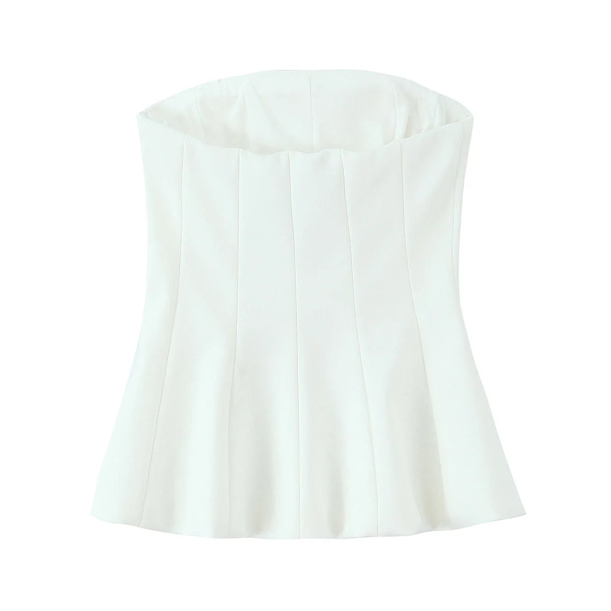 Tfmln moda feminina sem alças topo feminino casual sexy fino encaixe lateral zíper sólido curto topo 2025 verão novo 2 cores