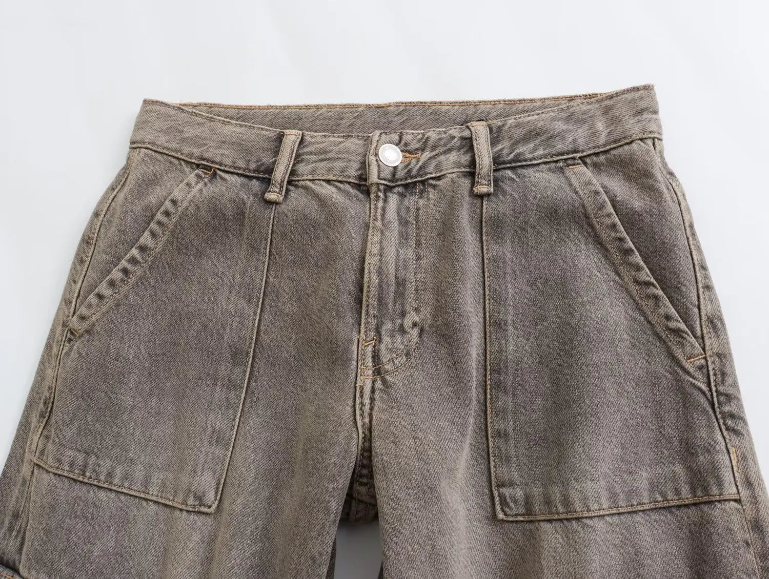 Trafza 2023 outono moda casual sólido calças de cintura alta feminino denim calças de perna larga y2k jeans feminino calças de carga longa jeans