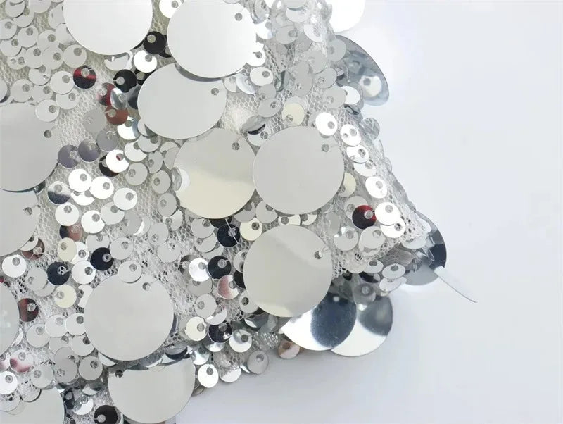 Saia de lantejoulas prata mulher cintura alta mini saia mulher moda brilhante glitter elegante saias curtas para mulheres saias y2k