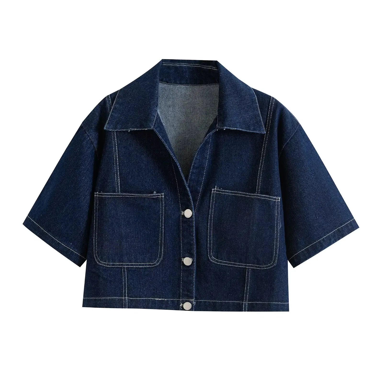 Traf 2025 conjuntos casuais femininos de verão moda mini saias shorts conjuntos denim camisa curta conjuntos superiores para mulheres rua roupa feminina