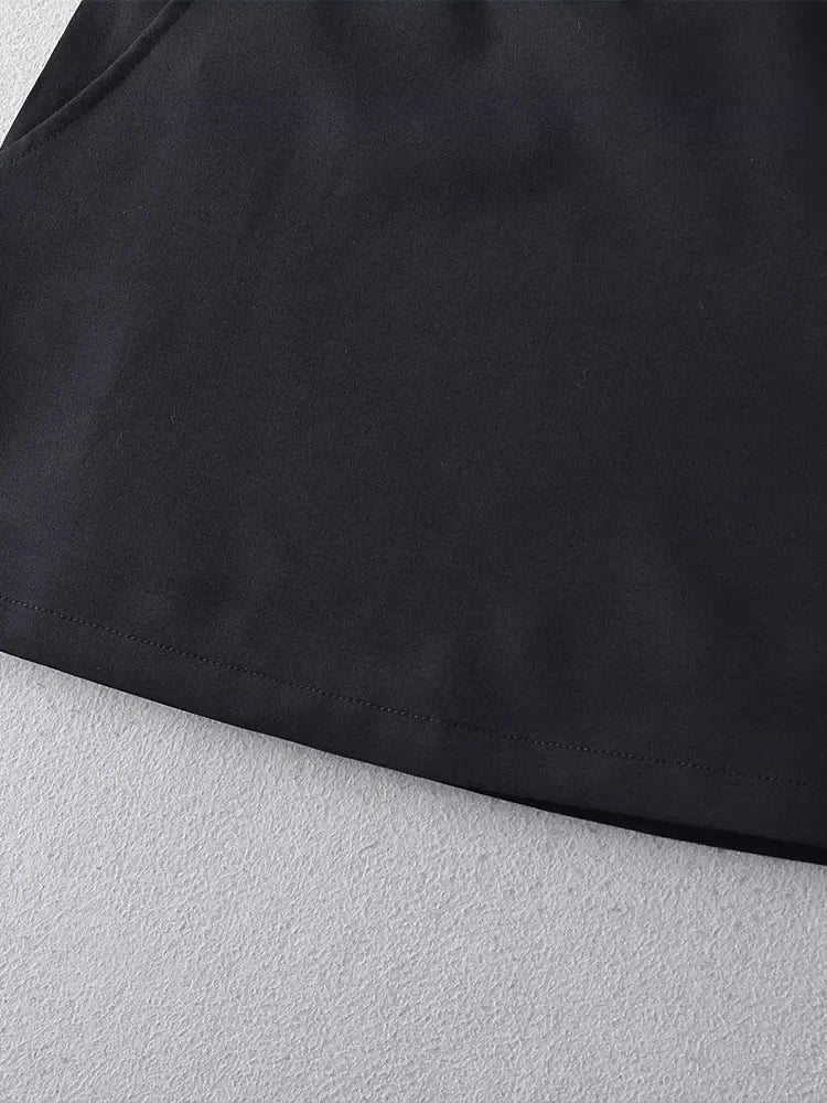 Mooyufon moda feminina sólida volta zíper a linha mini saia vintage cintura alta feminino chique senhora saias
