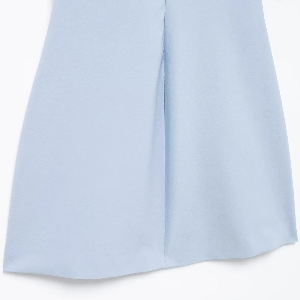Trza-mini vestido sem alças com laços para mulheres, ombro de fora, pescoço reto, zíper traseiro, vestidos femininos, moda sexy