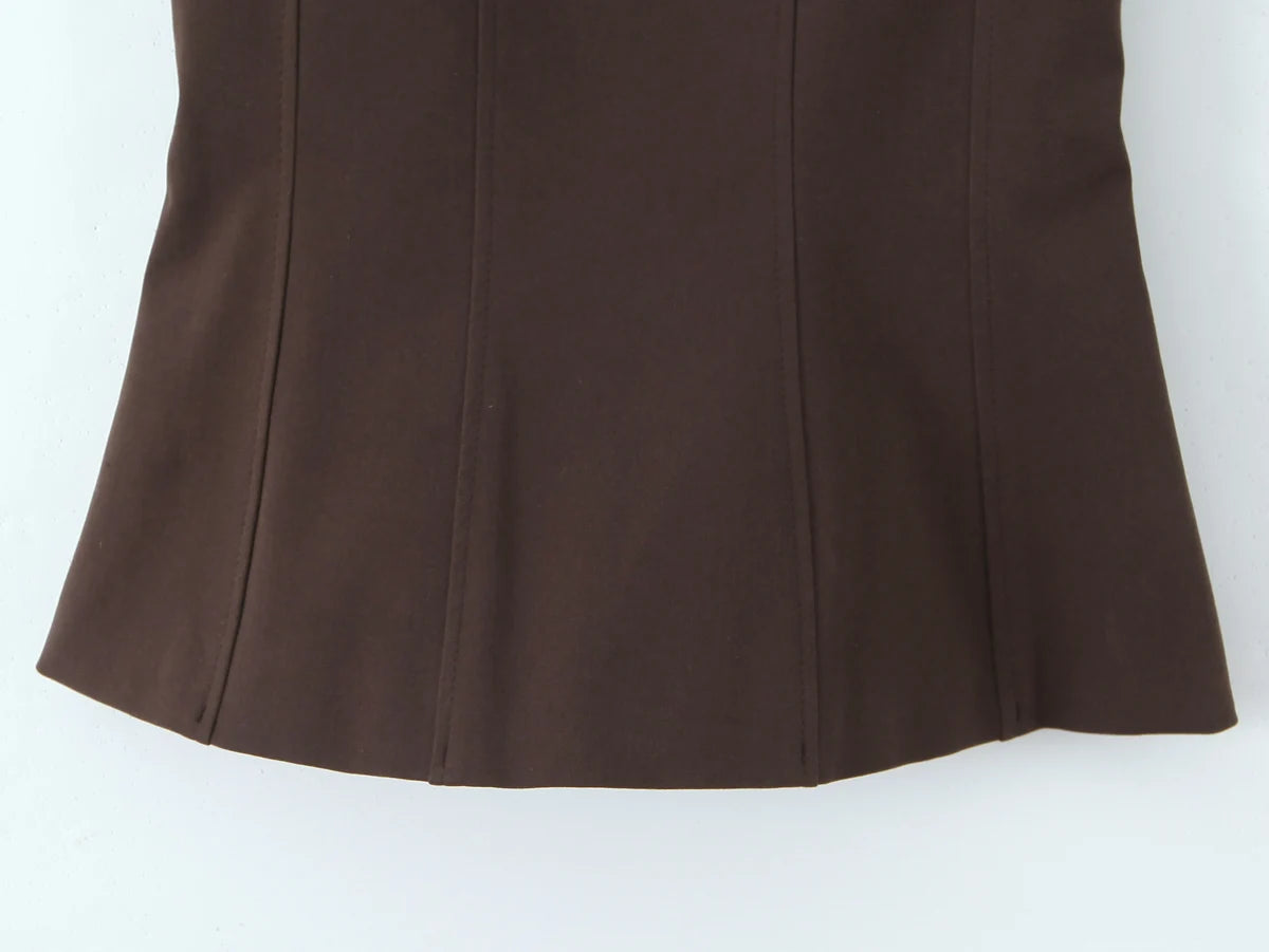 Duoperi moda feminina sem costas topos camisola pescoço quadrado sem mangas arco tine cintas feminino chique senhora tanque