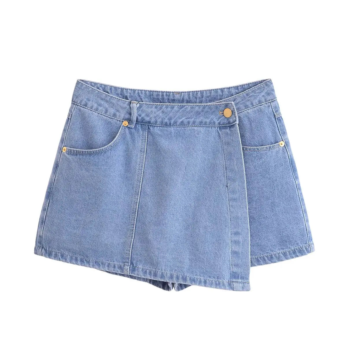 Traf 2025 conjuntos casuais femininos de verão moda mini saias shorts conjuntos denim camisa curta conjuntos superiores para mulheres rua roupa feminina