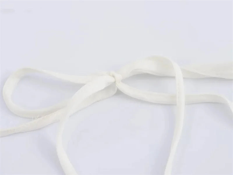 Colete sem mangas Halter arco feminino, top sexy com franjas elegante, Lady Bustier, roupa de suspensão feminina, moda verão