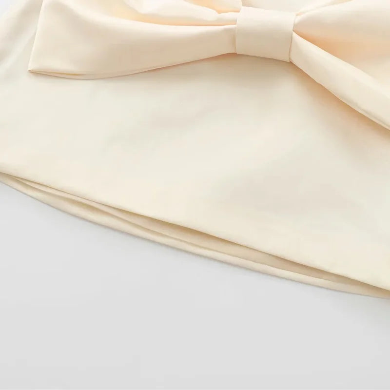 Traf saias curtas femininas 2024 verão borboleta mini saias senhoras moda casual elegante escritório bege plissado saias curtas