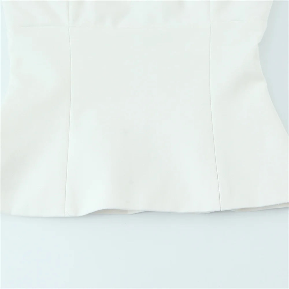 UNIZERA feminino impresso emenda elástica superior zíper decoração primavera/verão novo produto casual feminino wear