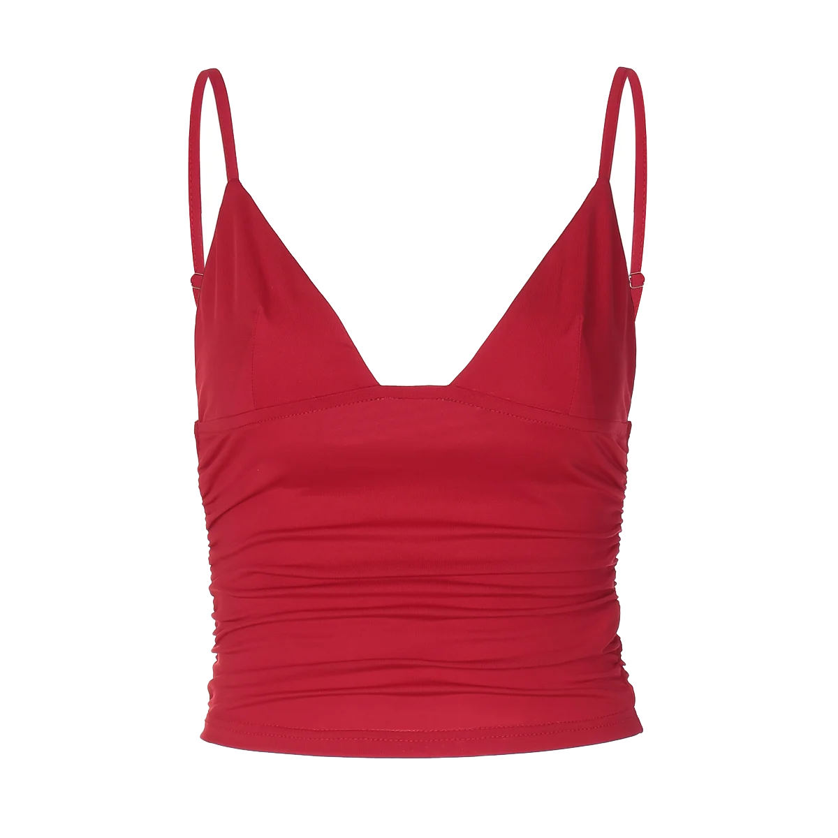 Hugcitar decote em v sólido ruched sexy magro y2k colheita tanque topo verão moda feminina casual novas roupas streetwear praia férias
